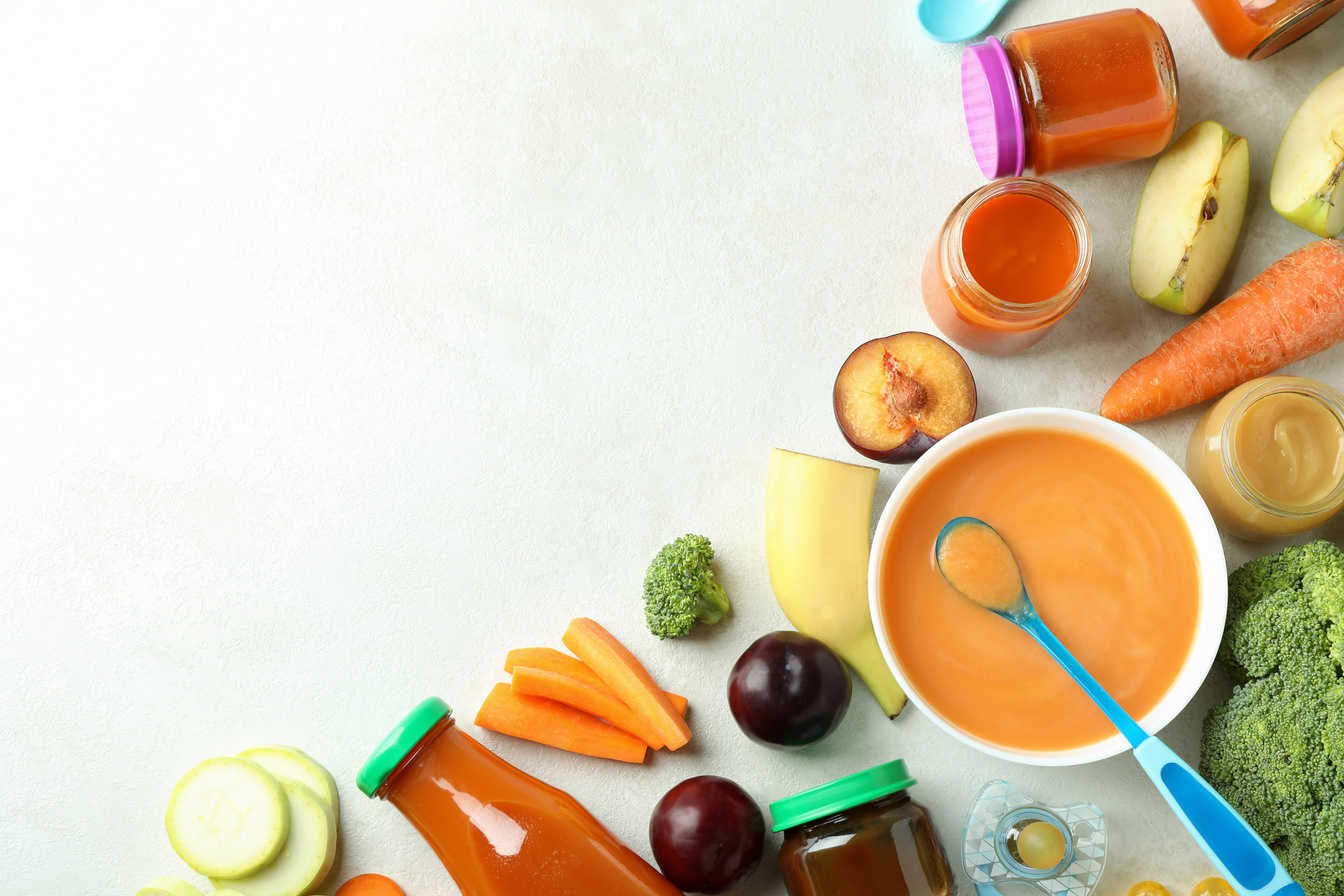 Concept of Tasty Baby Food or Nutrition